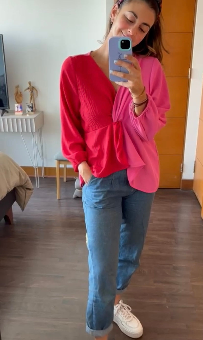 Blusa Dani Rojo/Rosado