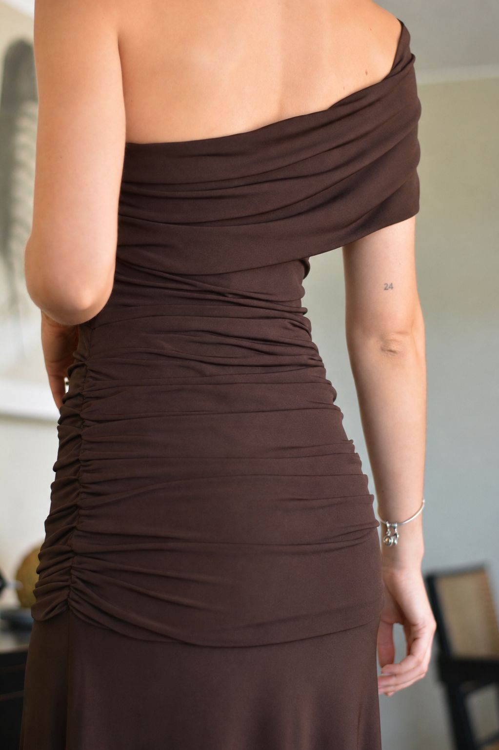 Vestido Rafaela Lycra Café