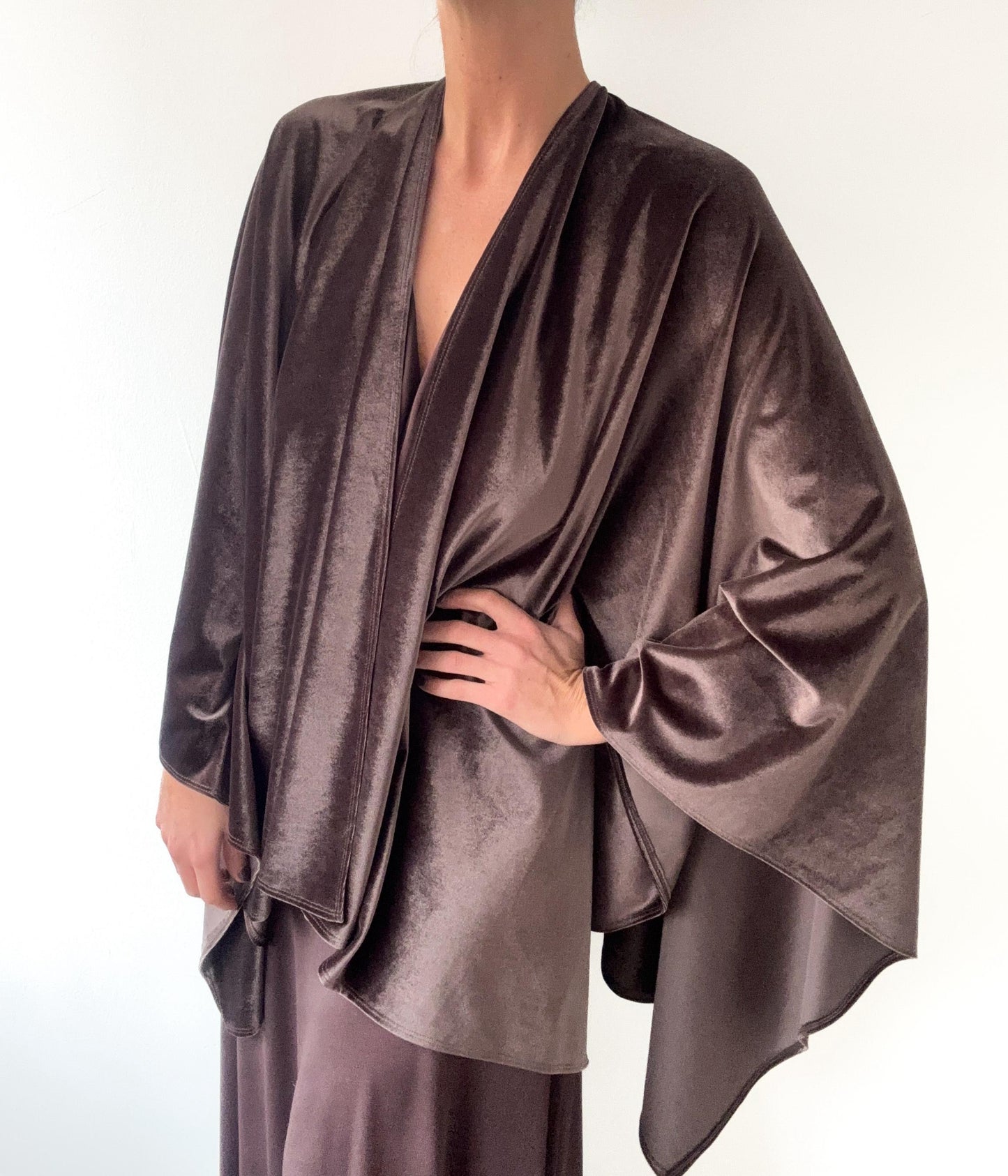 Ruana Terciopelo Café