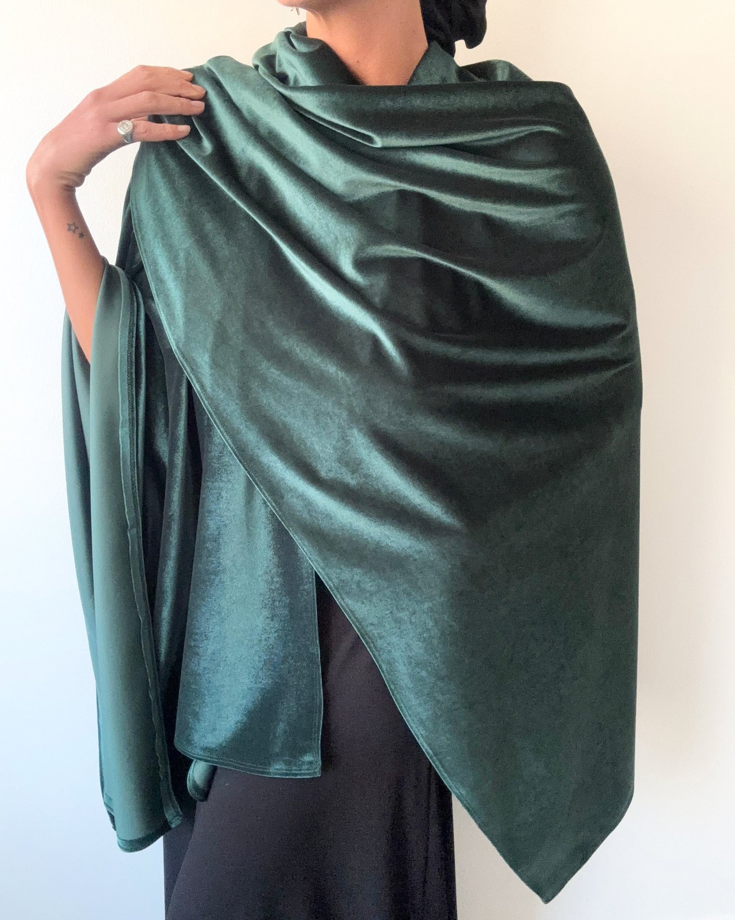 Ruana Terciopelo Verde