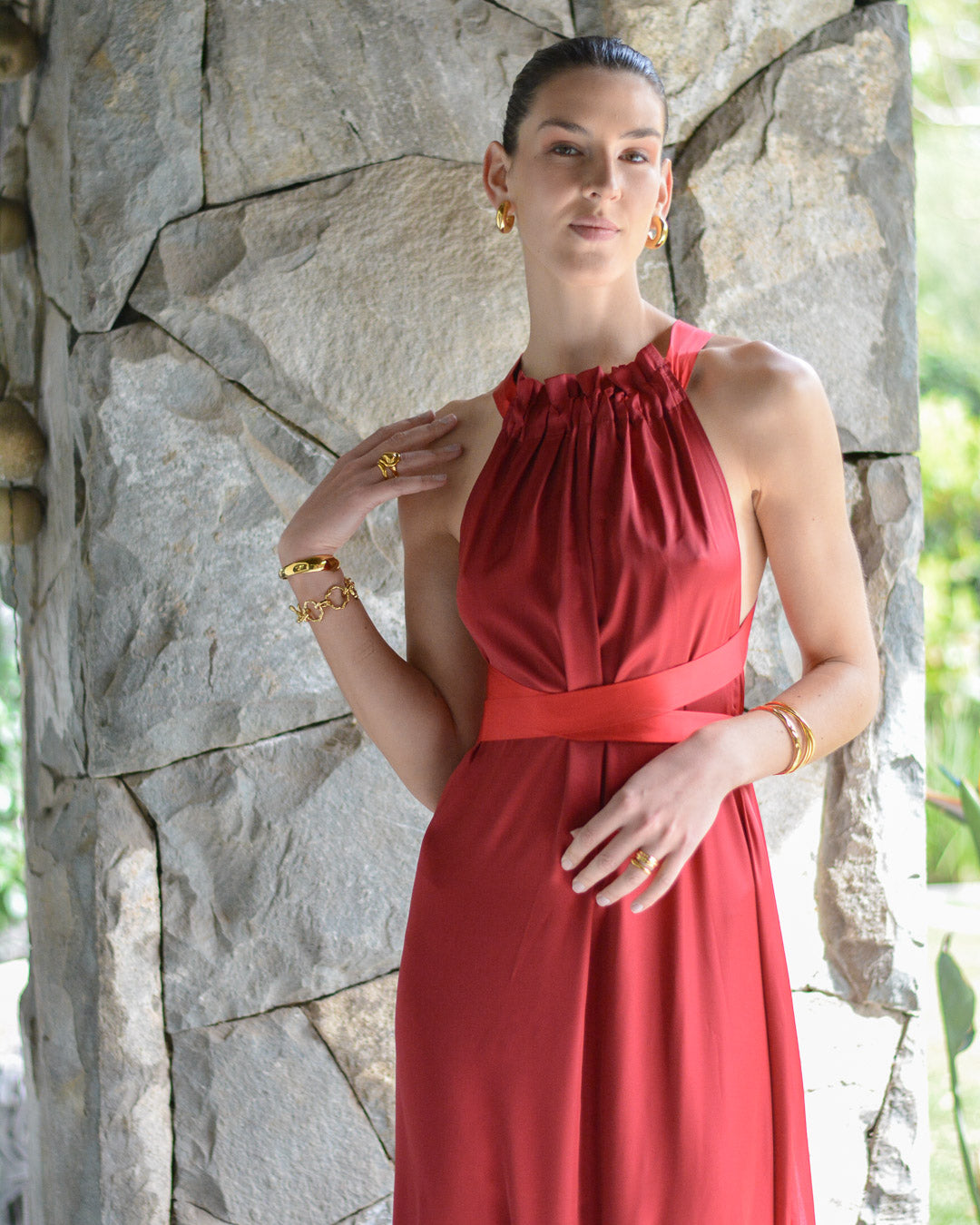 VESTIDO COLOMBA BURDEO