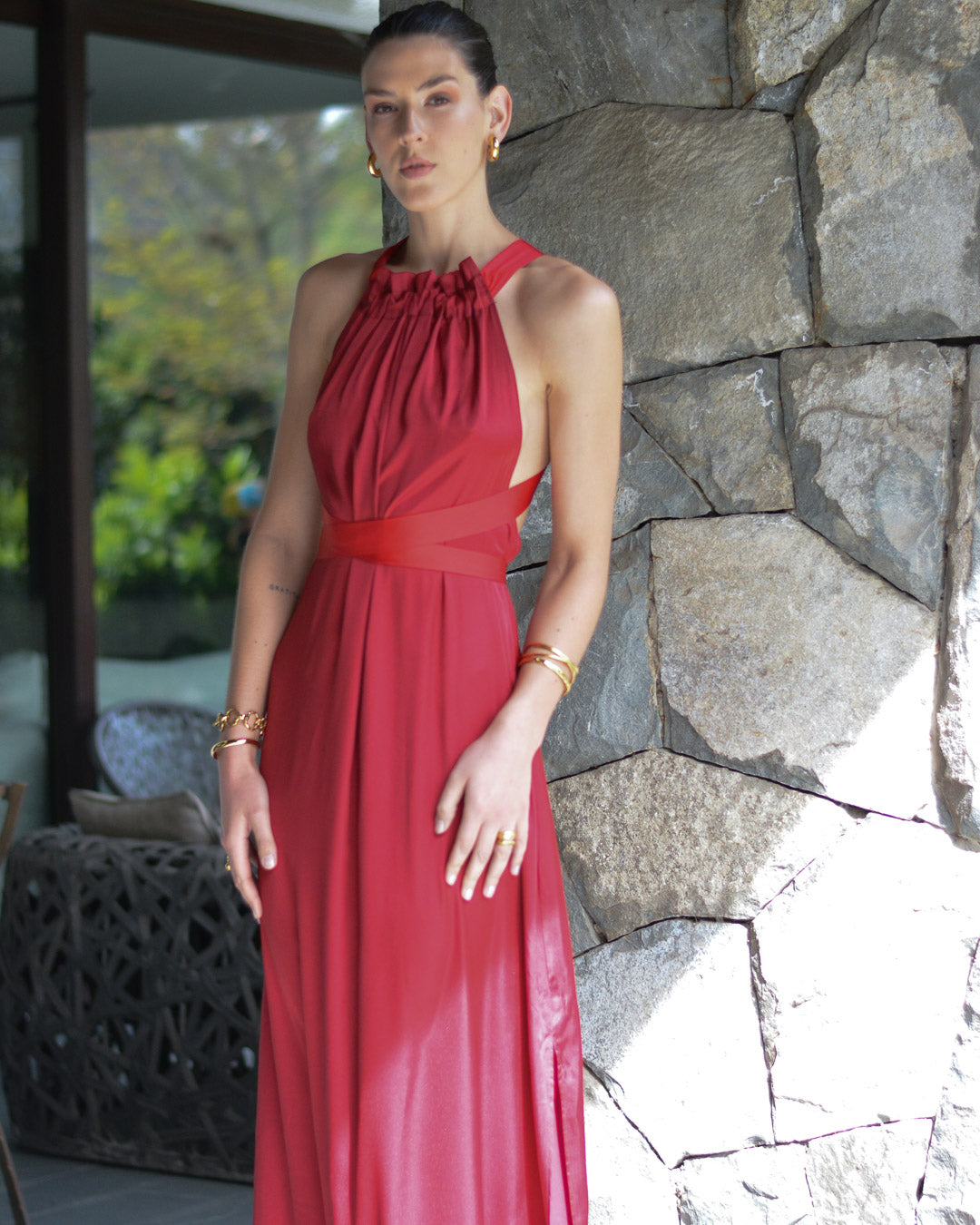 VESTIDO COLOMBA BURDEO