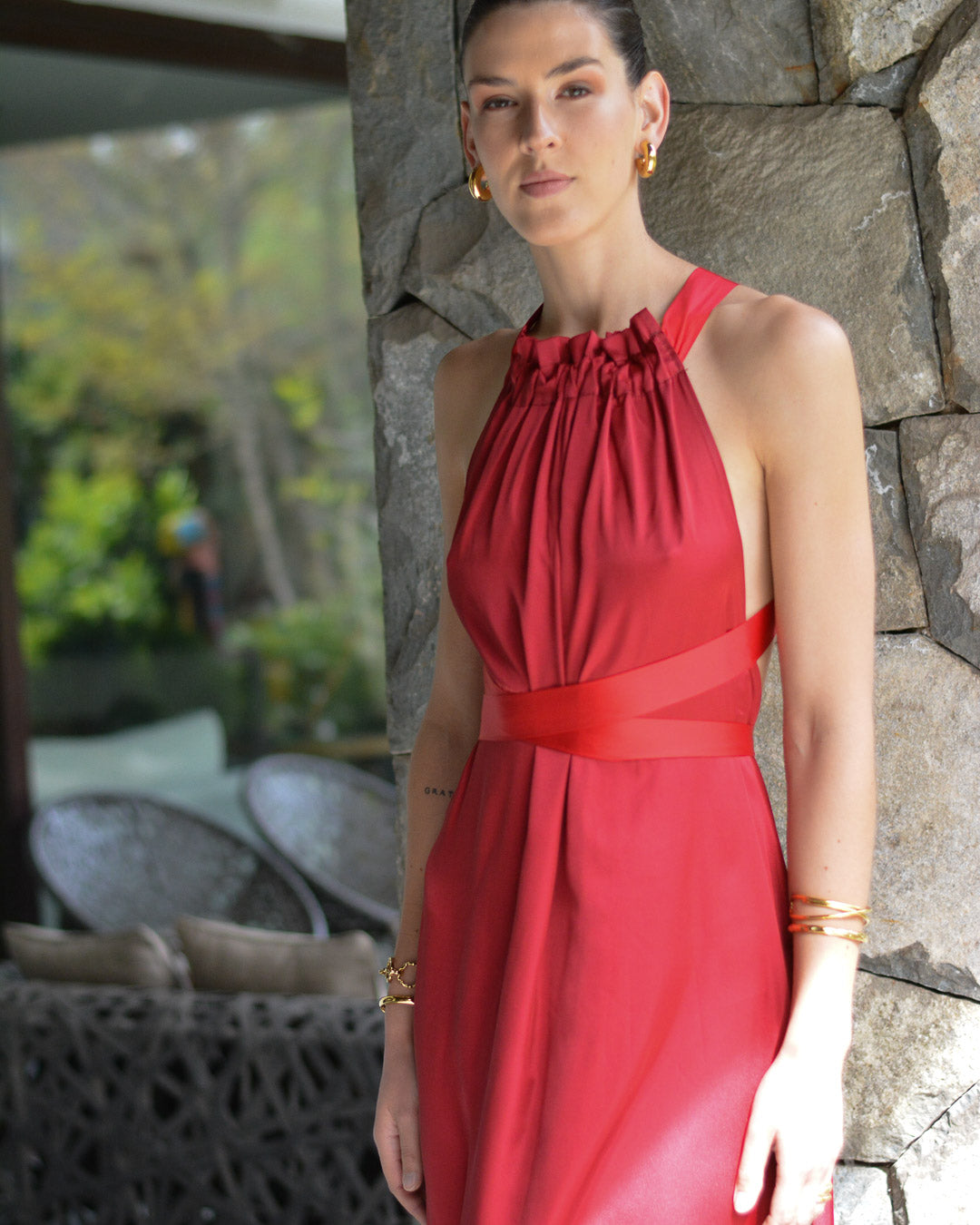 VESTIDO COLOMBA BURDEO