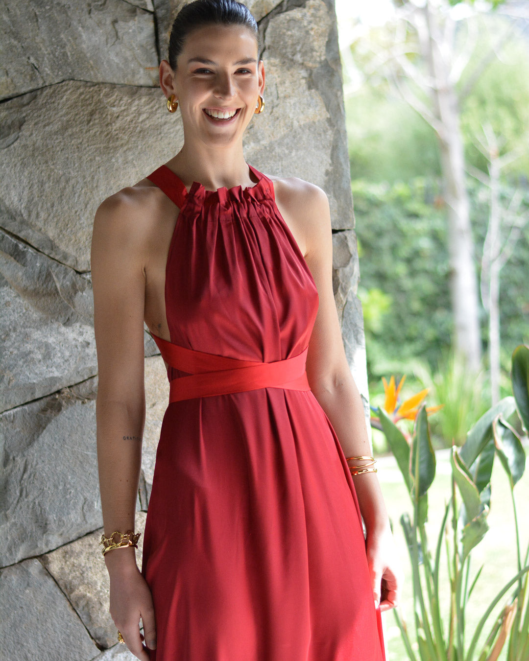 VESTIDO COLOMBA BURDEO