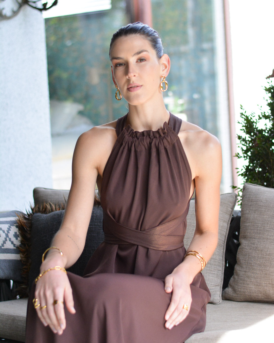 VESTIDO COLOMBA CAFÉ