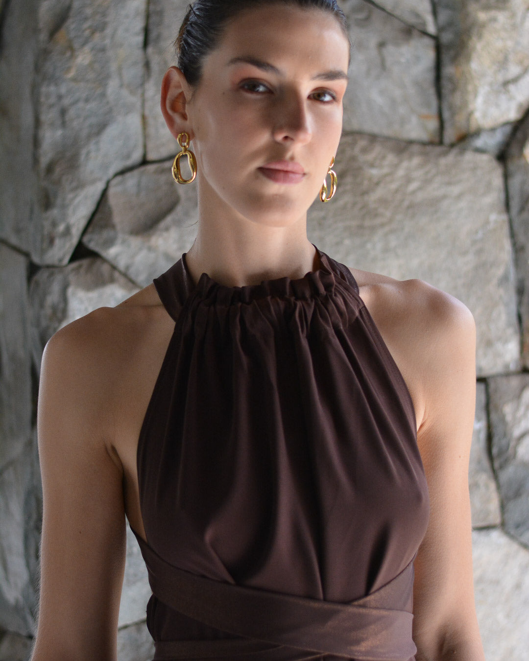 VESTIDO COLOMBA CAFÉ