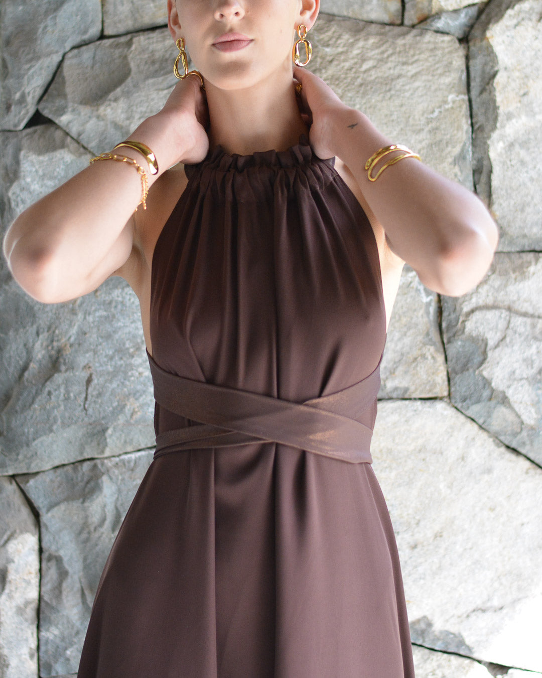 VESTIDO COLOMBA CAFÉ
