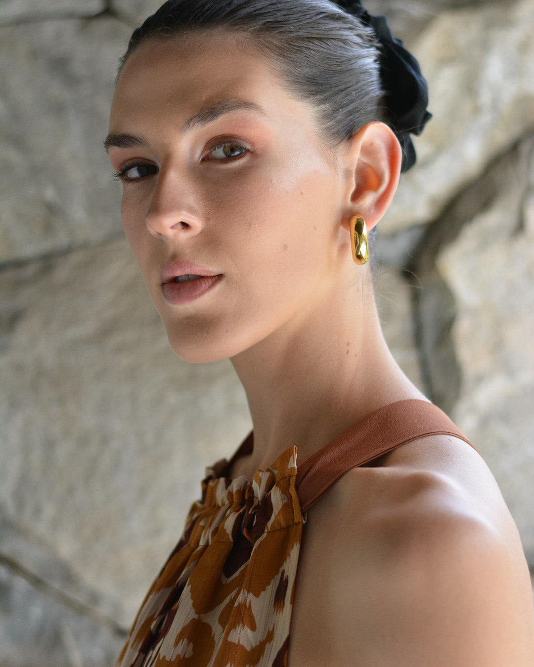 Vestido Colomba Estampado Café