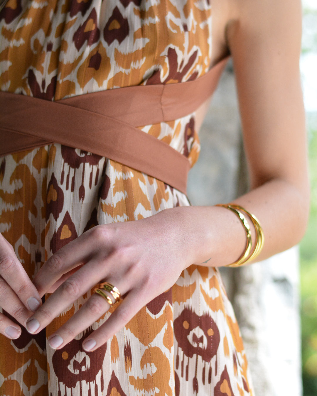 Vestido Colomba Estampado Café