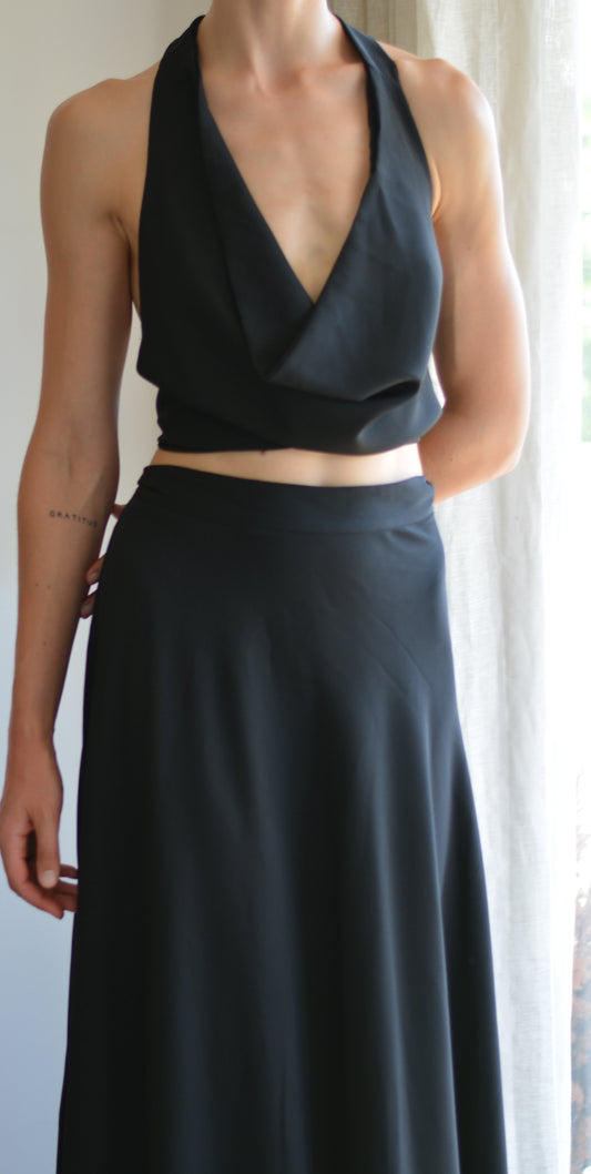 Falda Estambul Crepe Negra