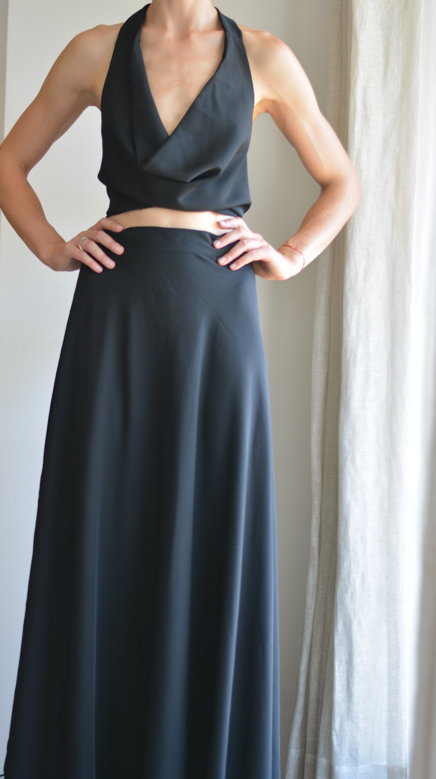 Falda Estambul Crepe Negra