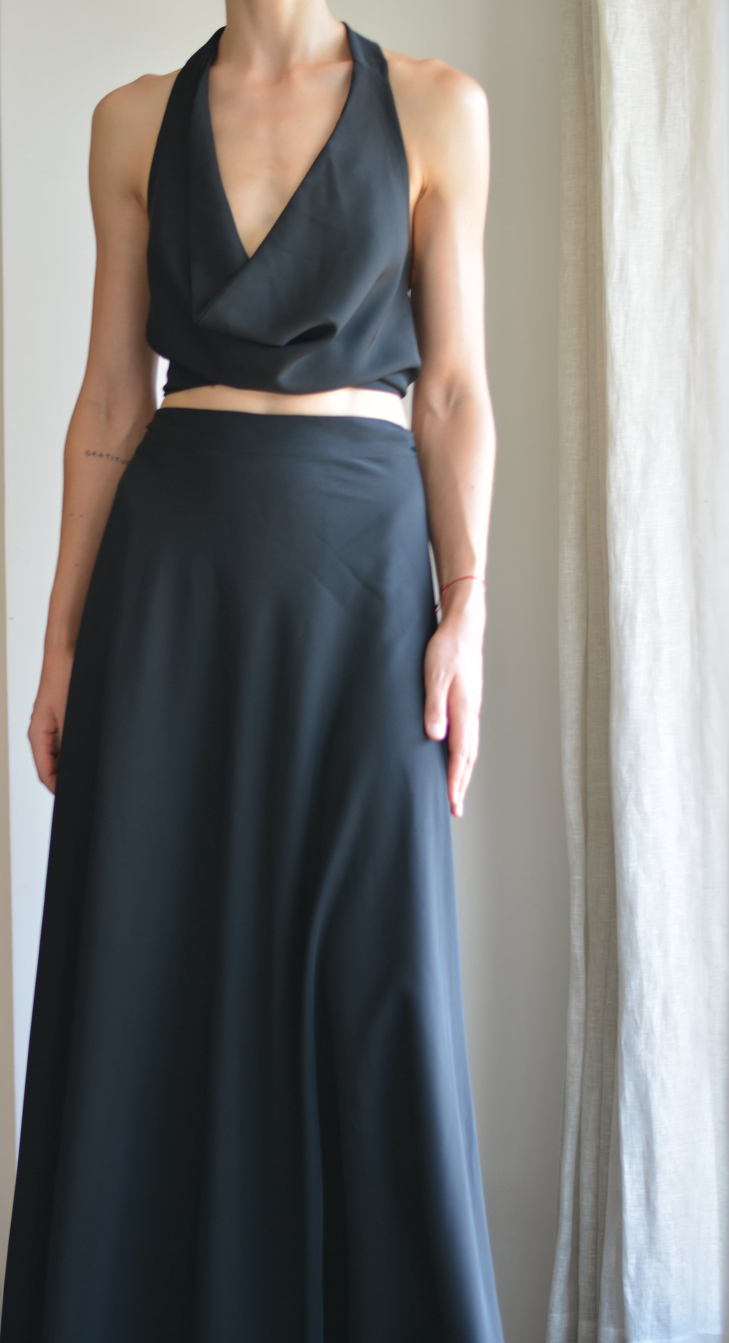 Falda Estambul Crepe Negra