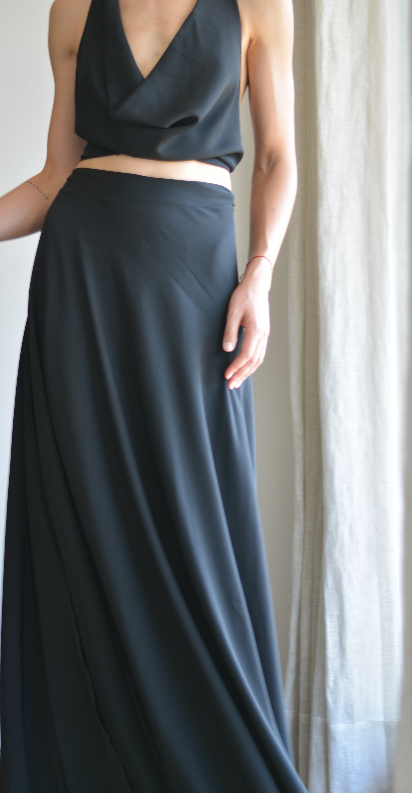 Falda Estambul Crepe Negra
