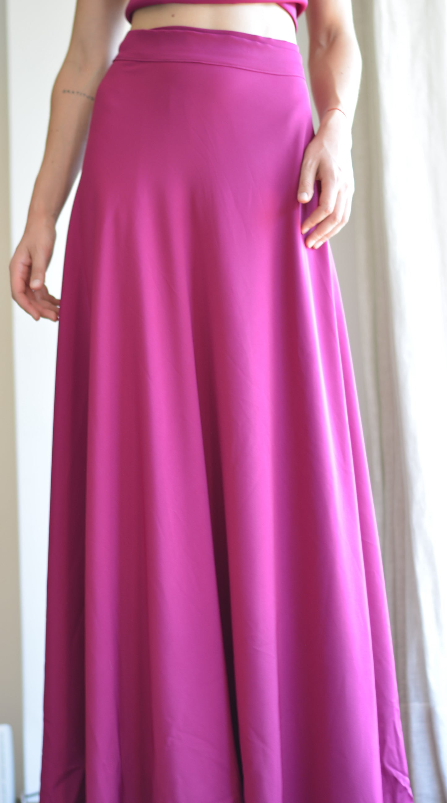 Falda Estambul Crepe Magenta