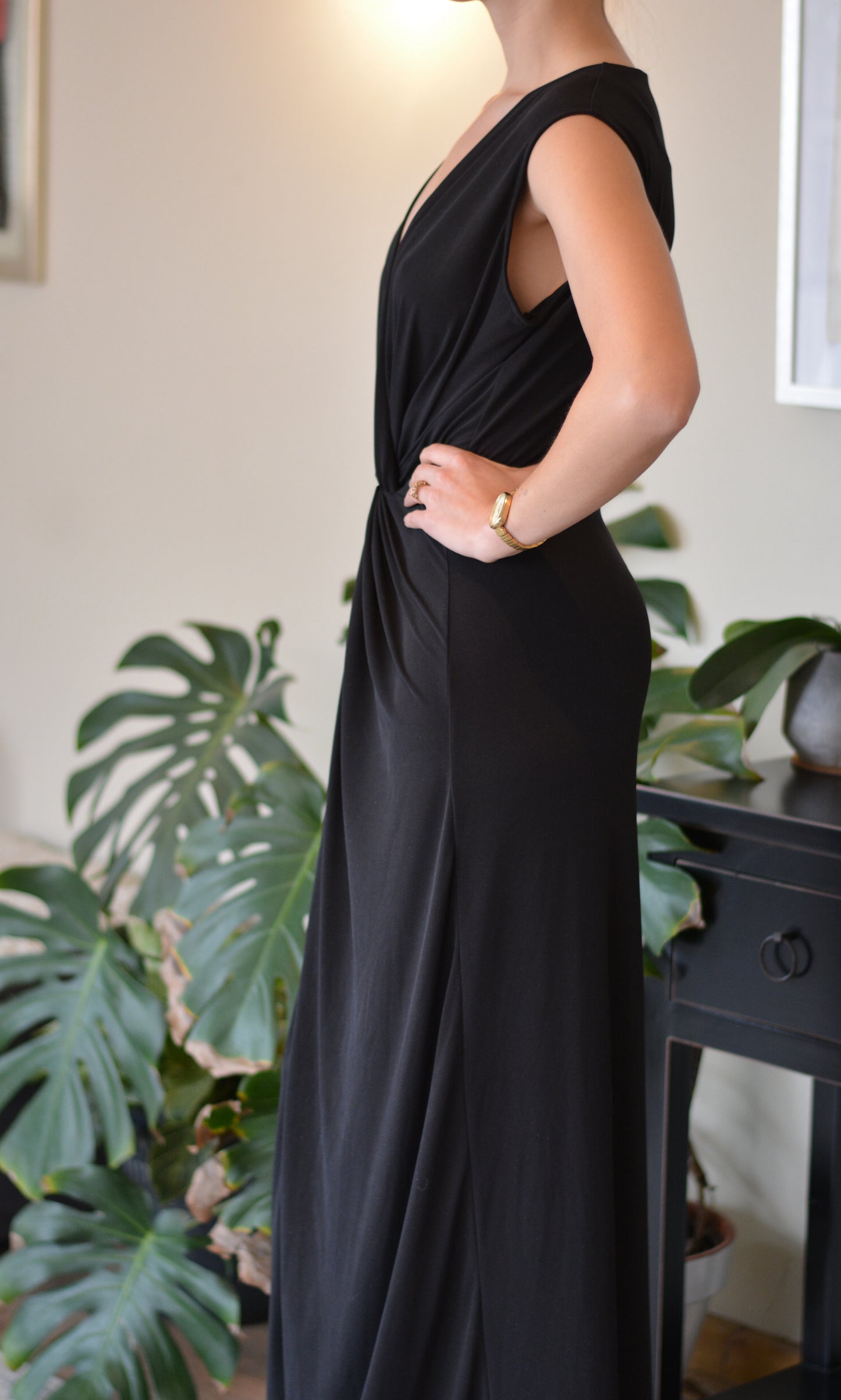 Vestido Nudo Lycra Negro