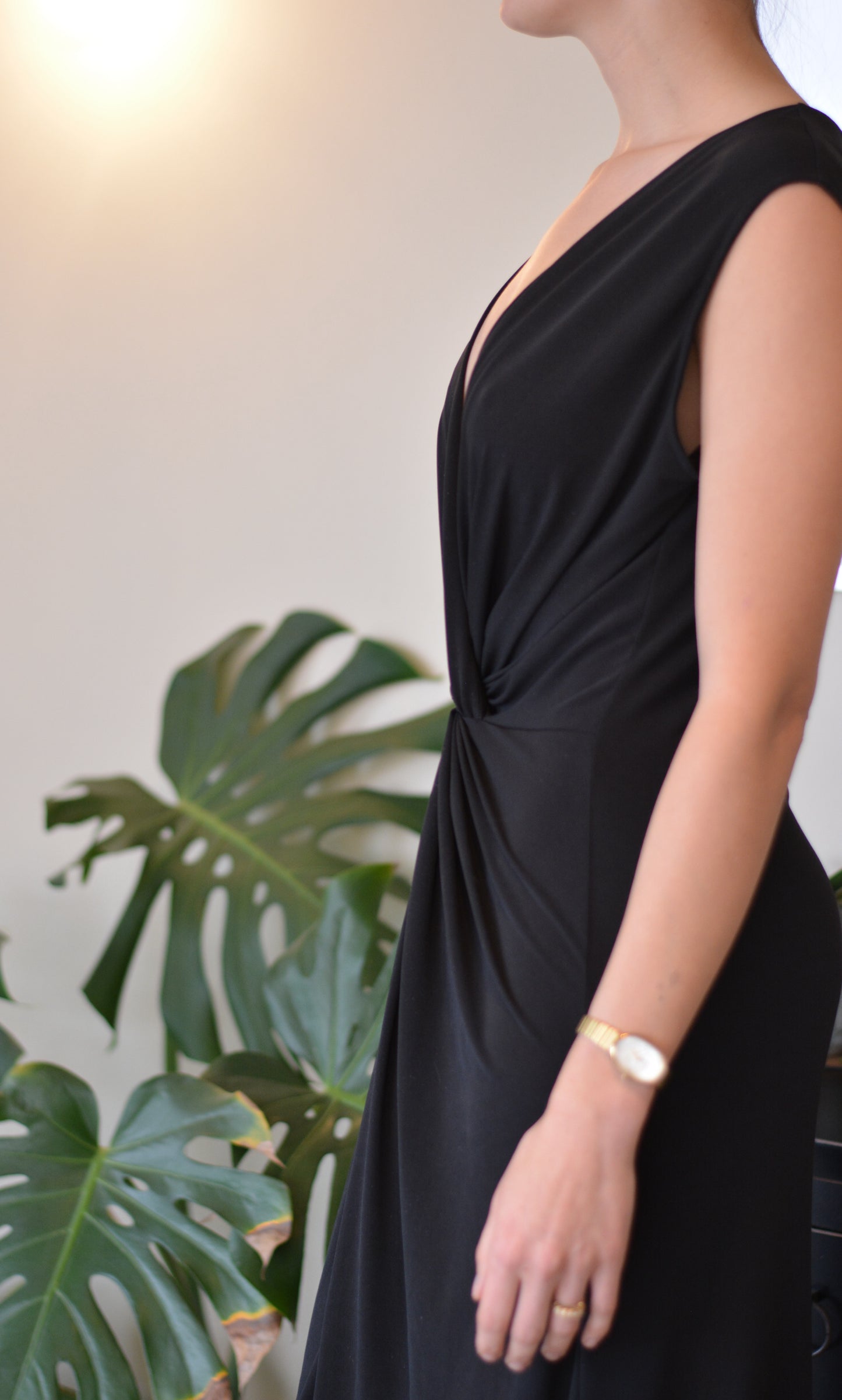 Vestido Nudo Lycra Negro