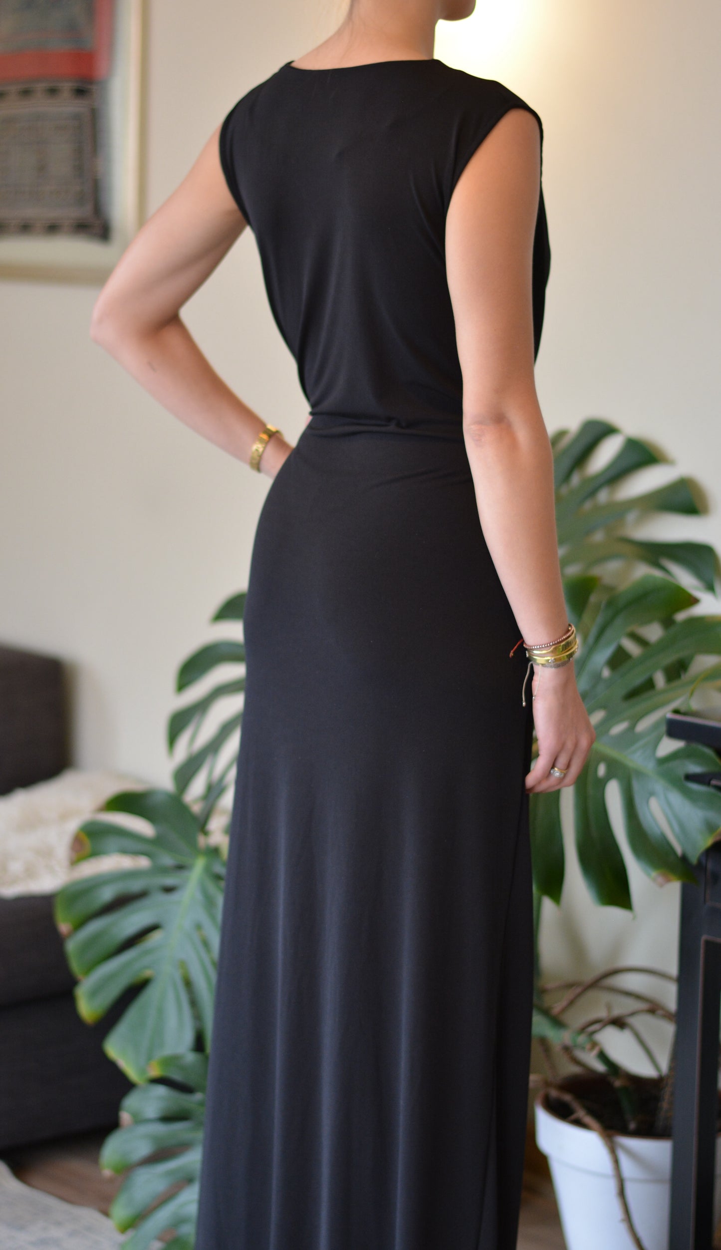 Vestido Nudo Lycra Negro