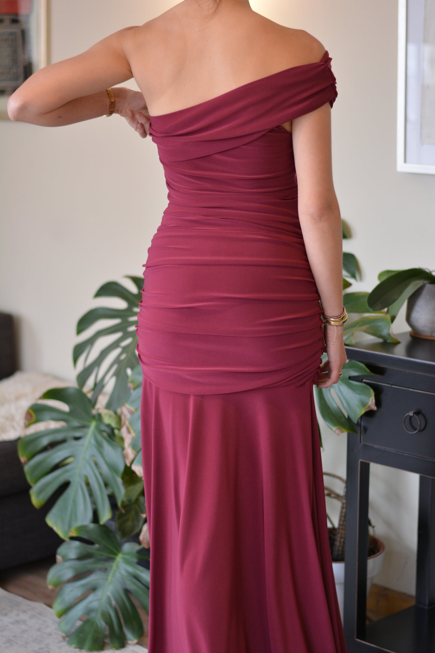 Vestido Rafaela Lycra Burdeo