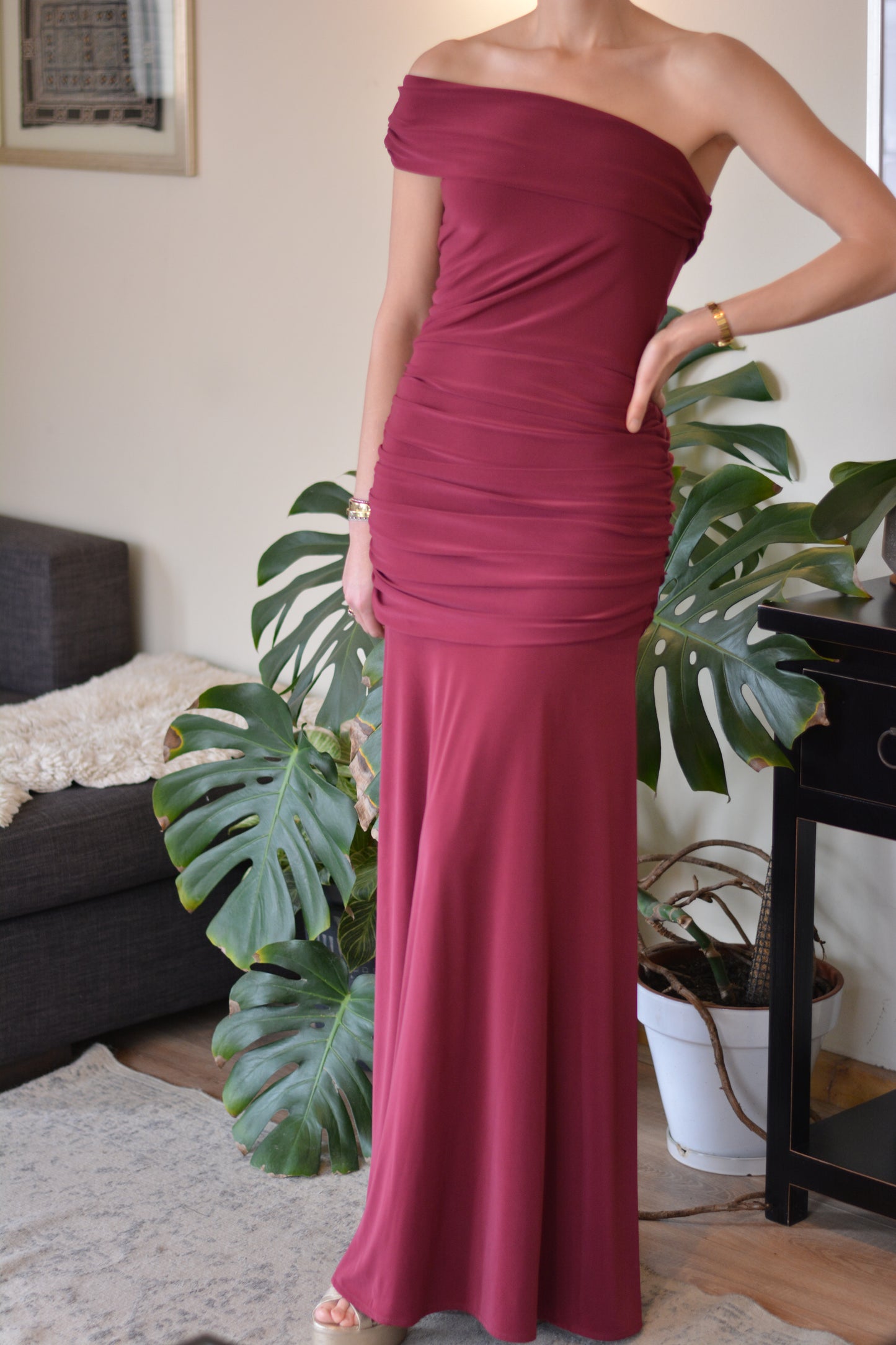 Vestido Rafaela Lycra Burdeo