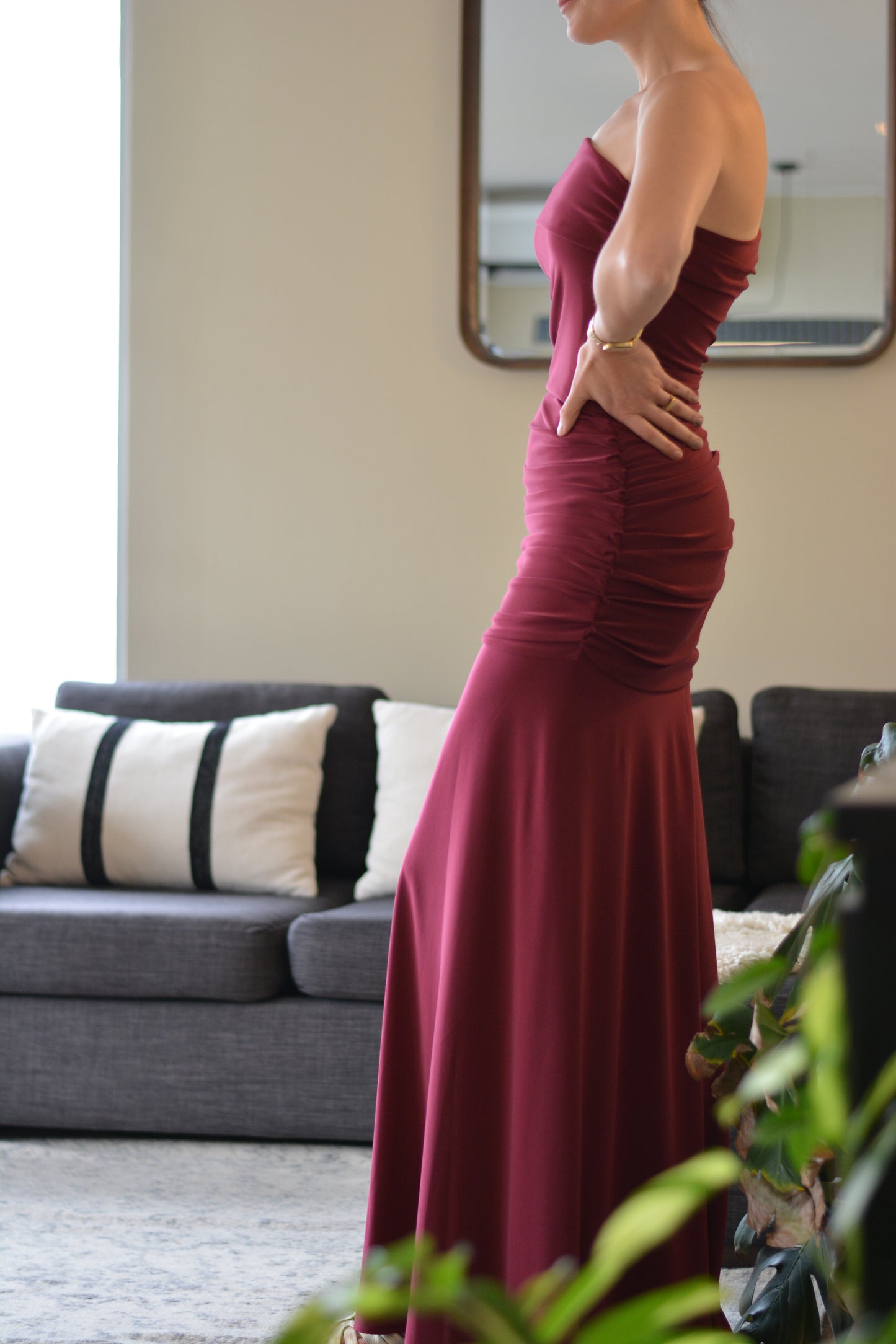 Vestido Rafaela Lycra Burdeo