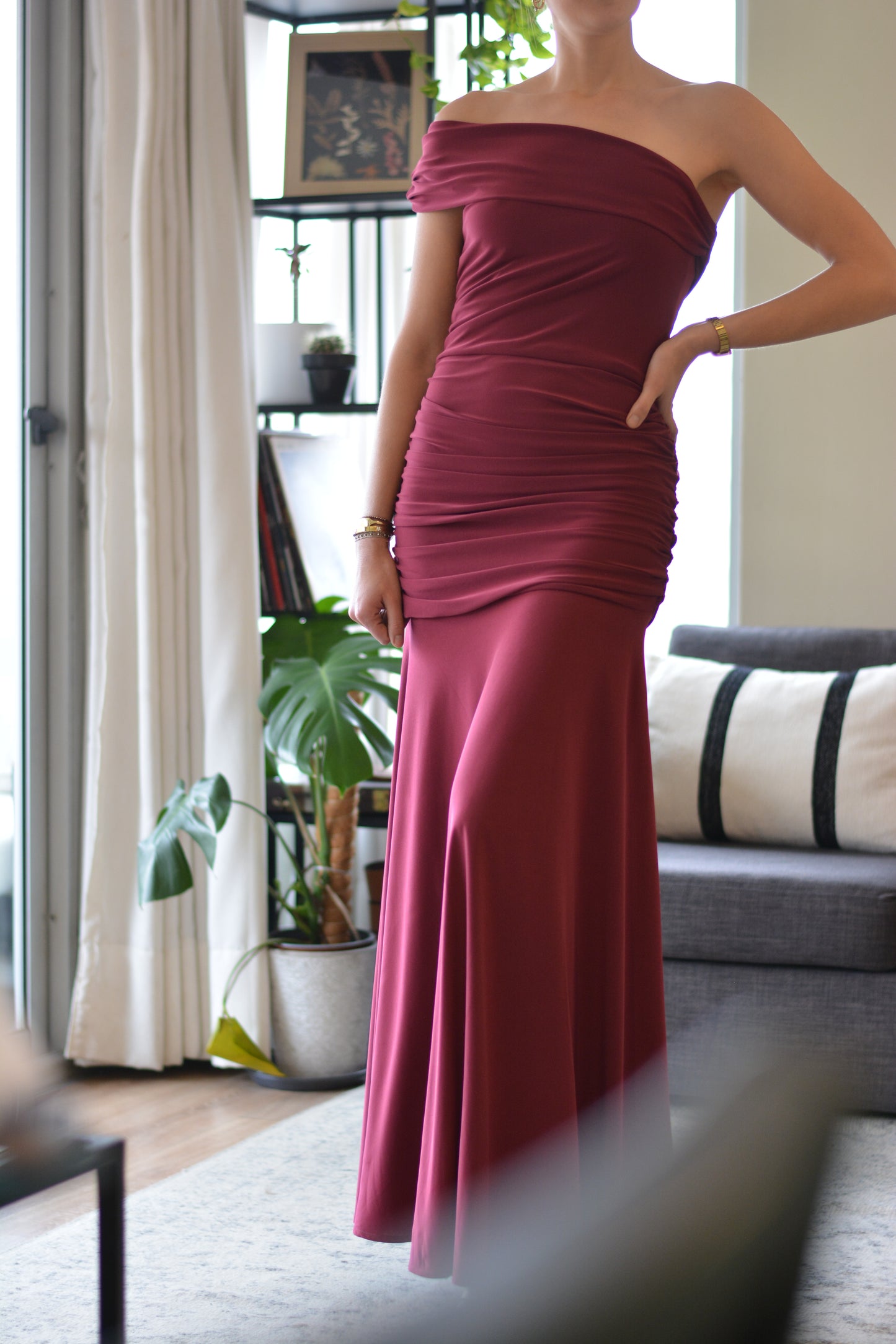 Vestido Rafaela Lycra Burdeo