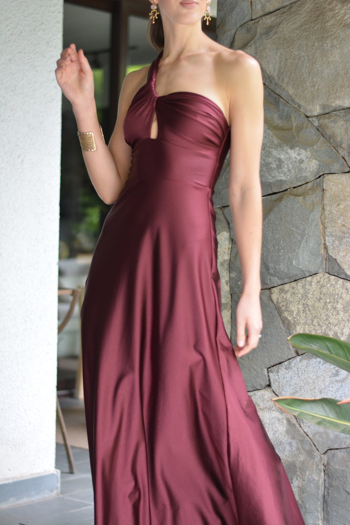 Vestido Kenya Burdeo Brillante