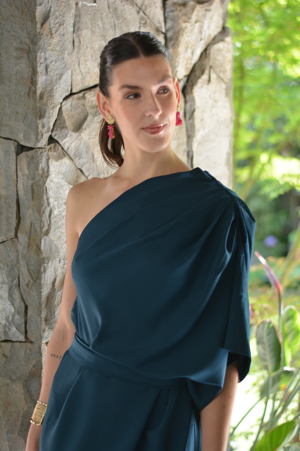 VESTIDO ROMA PETROLEO