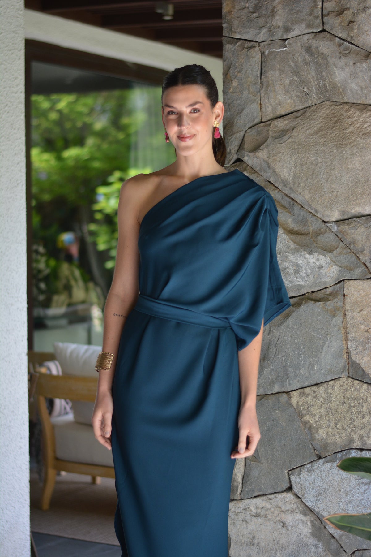 VESTIDO ROMA PETROLEO