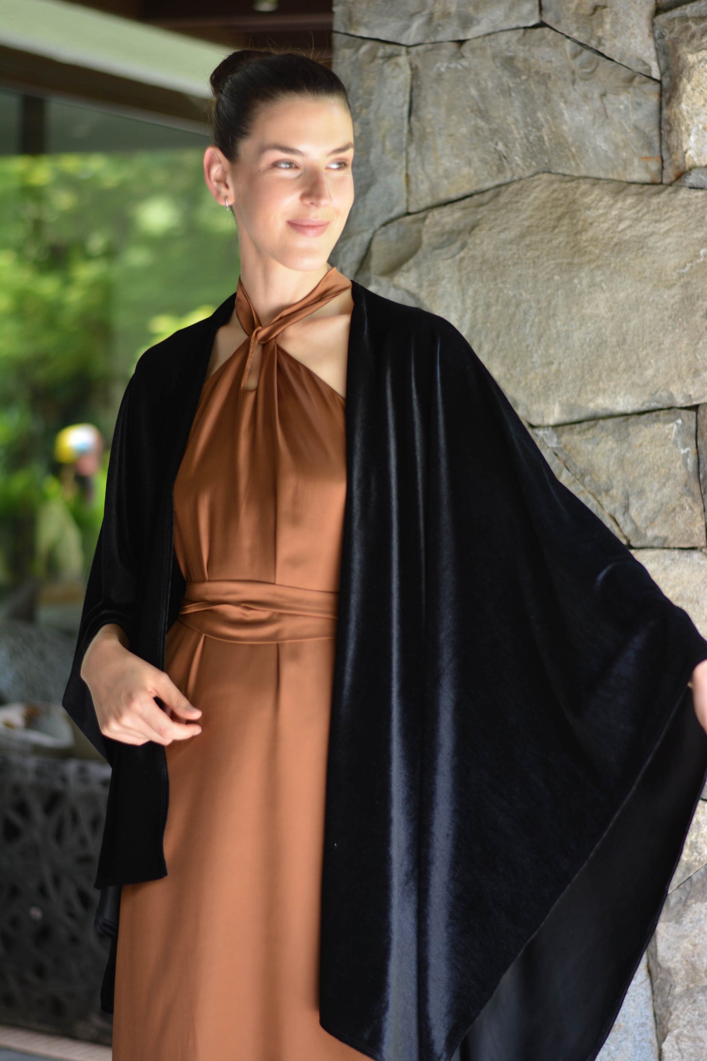 Ruana Terciopelo Negra