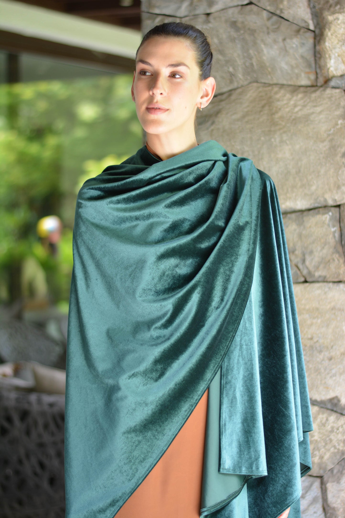 Ruana Terciopelo Verde