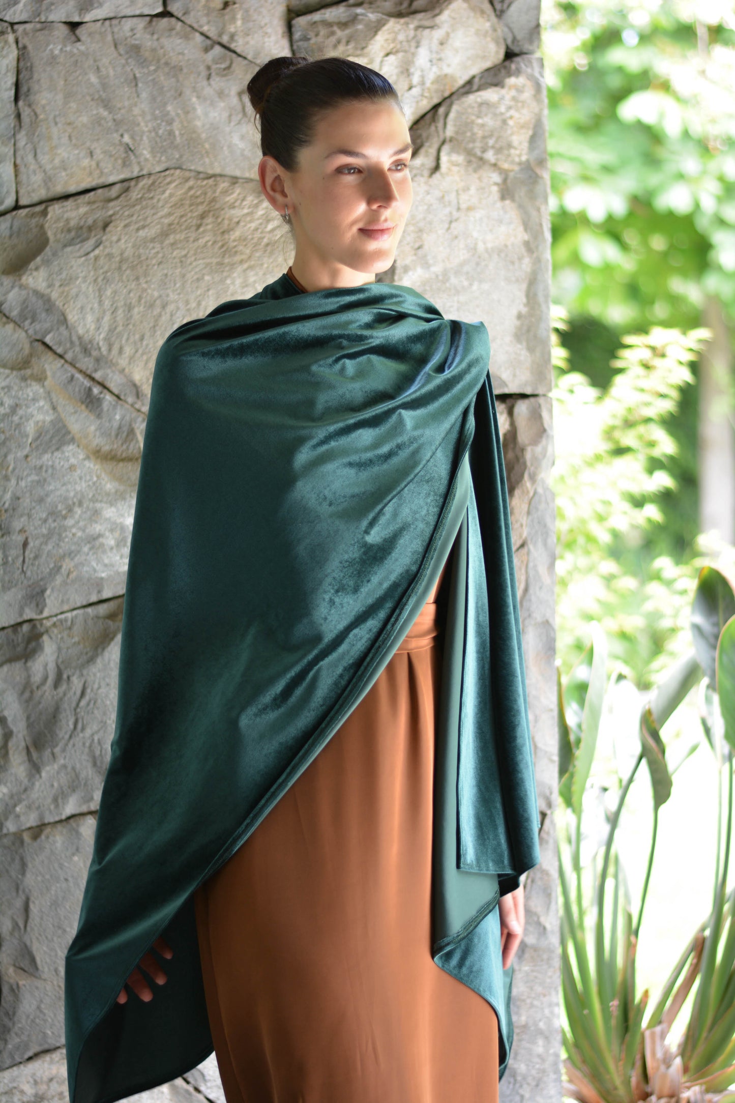 Ruana Terciopelo Verde