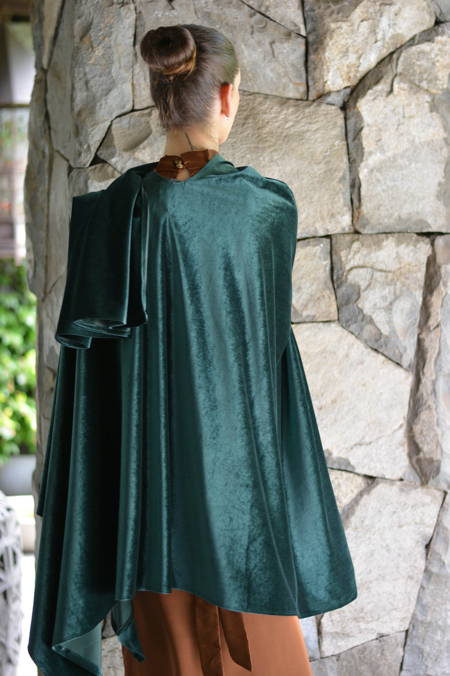 Ruana Terciopelo Verde