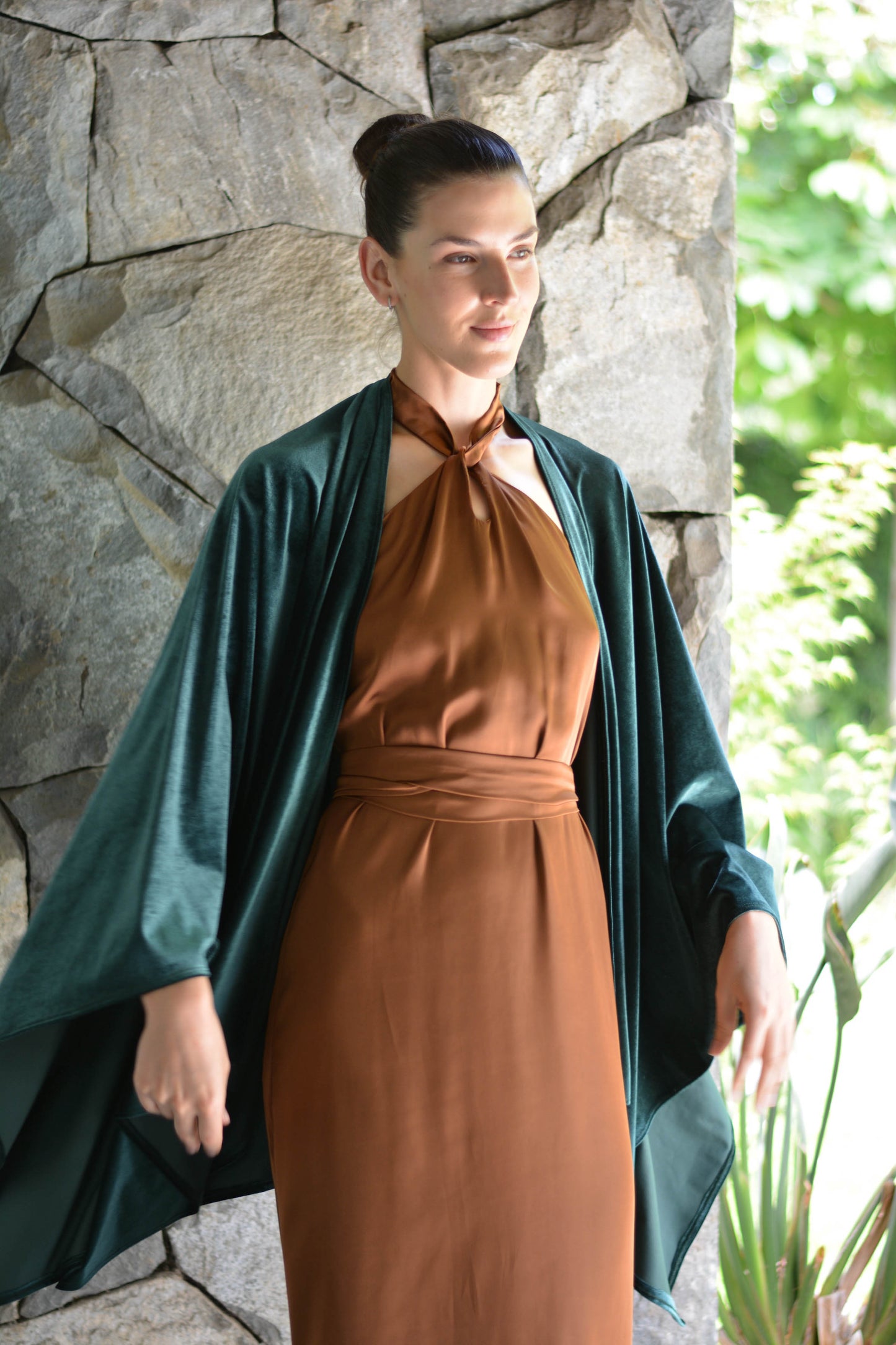 Ruana Terciopelo Verde