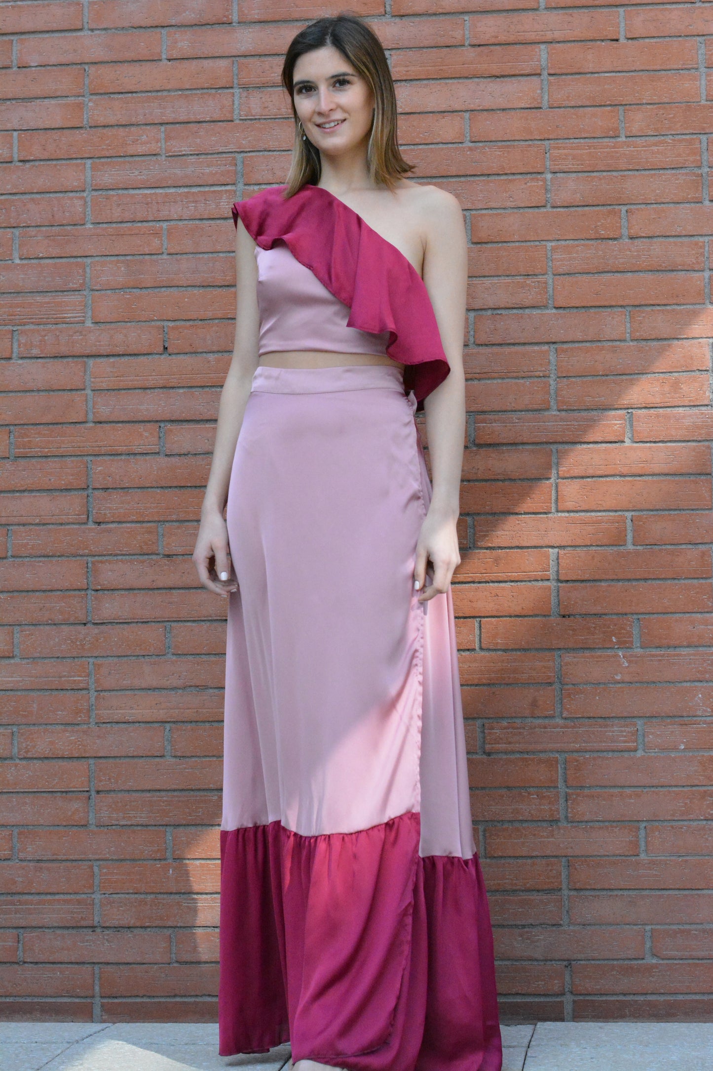 Falda duo Guinda-Palorosa