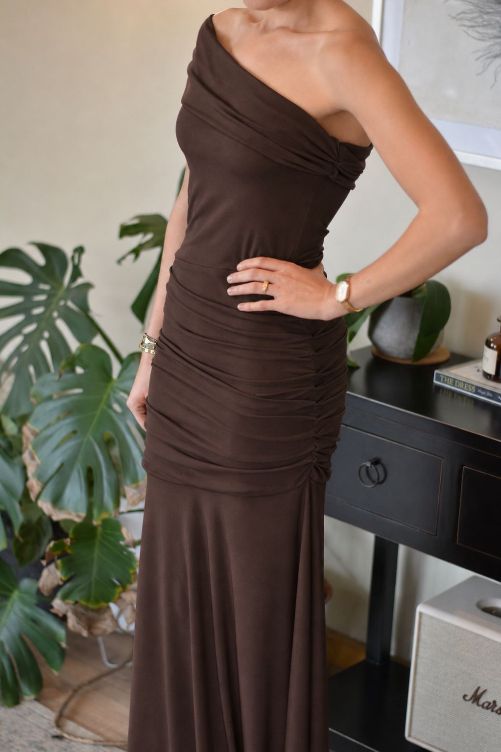 Vestido Rafaela Lycra Café