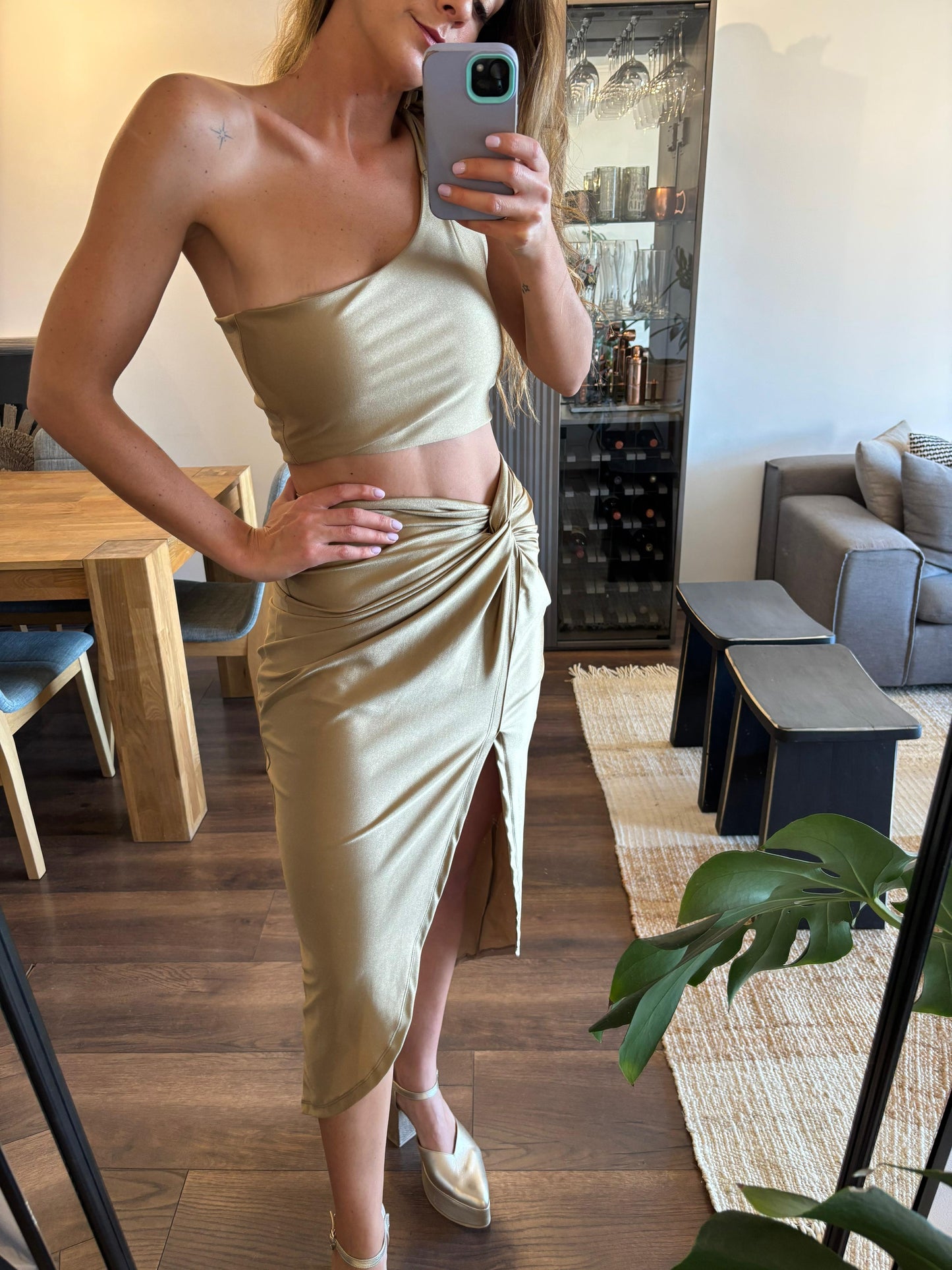 Falda Consuelo Dorada