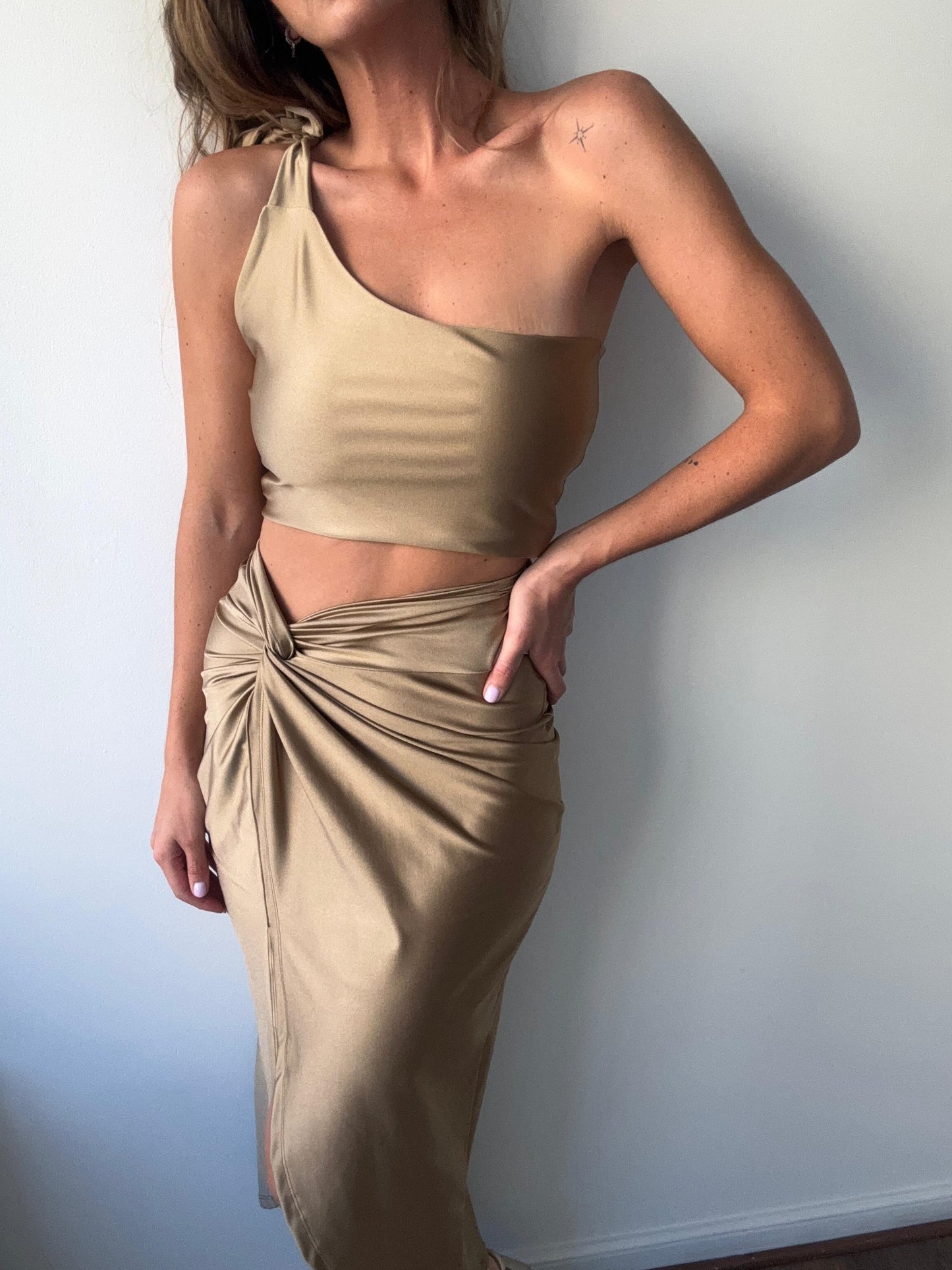 Falda Consuelo Dorada